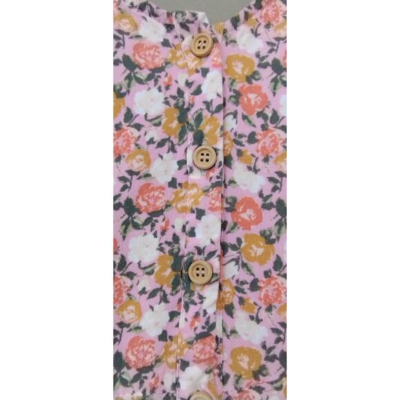 mimi chica Floral Tiered Tank Midi Dress Pink Size XL 100% Rayon Boho Spring - Picture 3 of 13